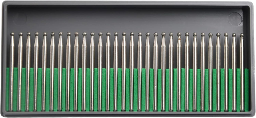 30Pcs 3mm Tapered Cone Head,3mm Shaft,Diamond Stone Abrasive Burs Burr Grit Bits for Rotary Tool Grinding Head Jewelry Lapidary Woodworking (Tapered Cone 3mm)