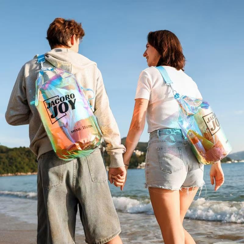 Iridescent Dry Bag, 10L Waterproof Beach Bag