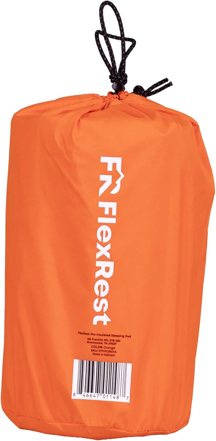 Pro Insulated Sleeping Pad for Camping | Easily Inflatable and Designed for Premium Comfort in the Lowest Temperatures | Orange