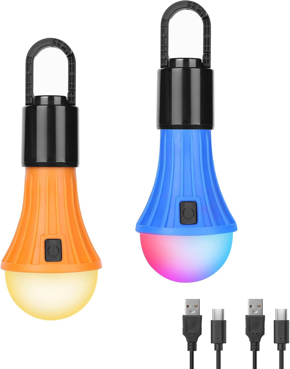 Lepro LED Rechargeable Camping Lantern with 7 RGBW Light Modes, 2Packs