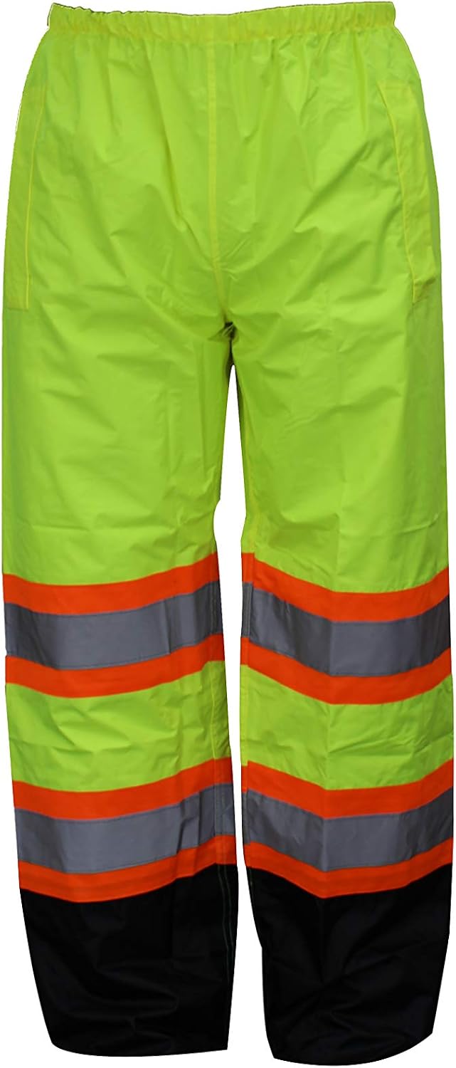 RW-CLA3-TLM55 AND OR77 Class 3 Rain suit, Jacket, Pants High Visibility Reflective Black Bottom