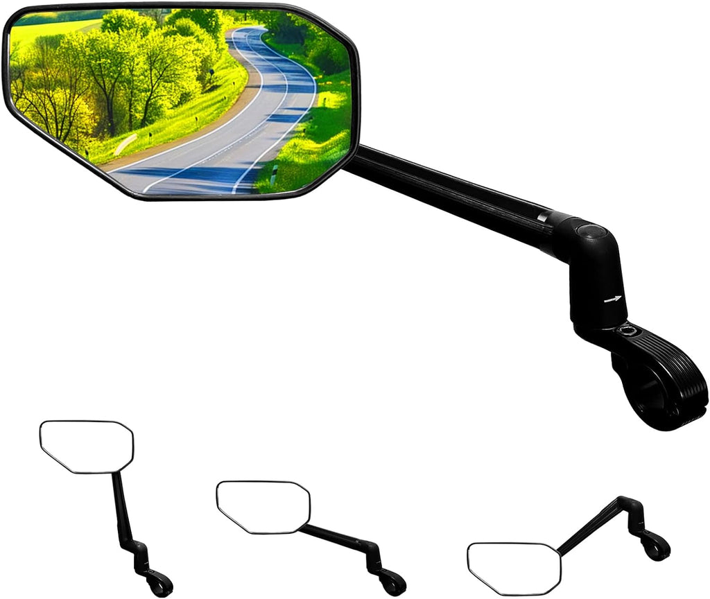 2PCS Foldable Bike Mirror Handlebar 360° Bar End