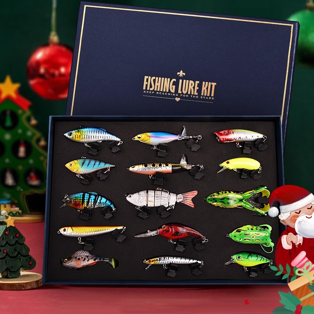 Fishing Lures Kit for Bass, 15PCS Swimbaits Crankbaits Fishing Tackle Set