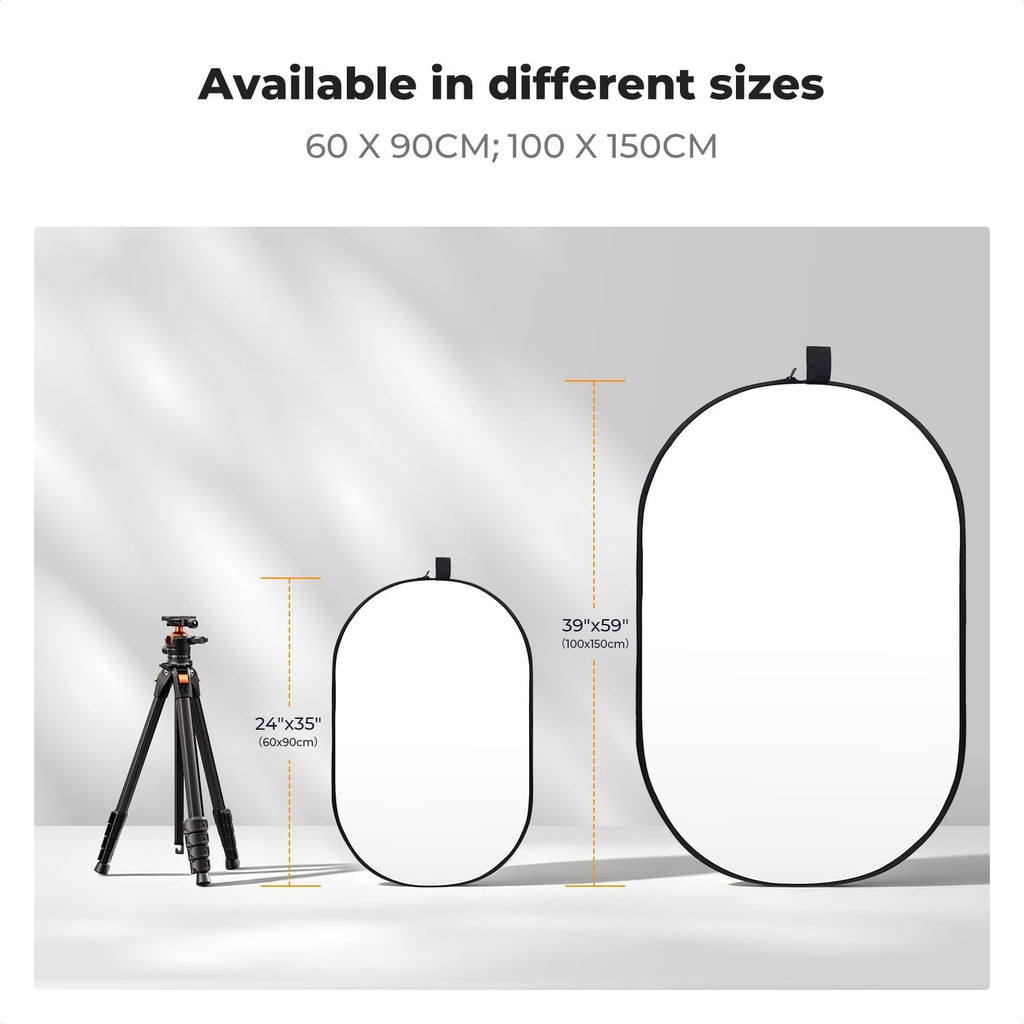K&F Concept 24" x36” 5-in-1 Oval Foldable Reflector, with Carrying Bag