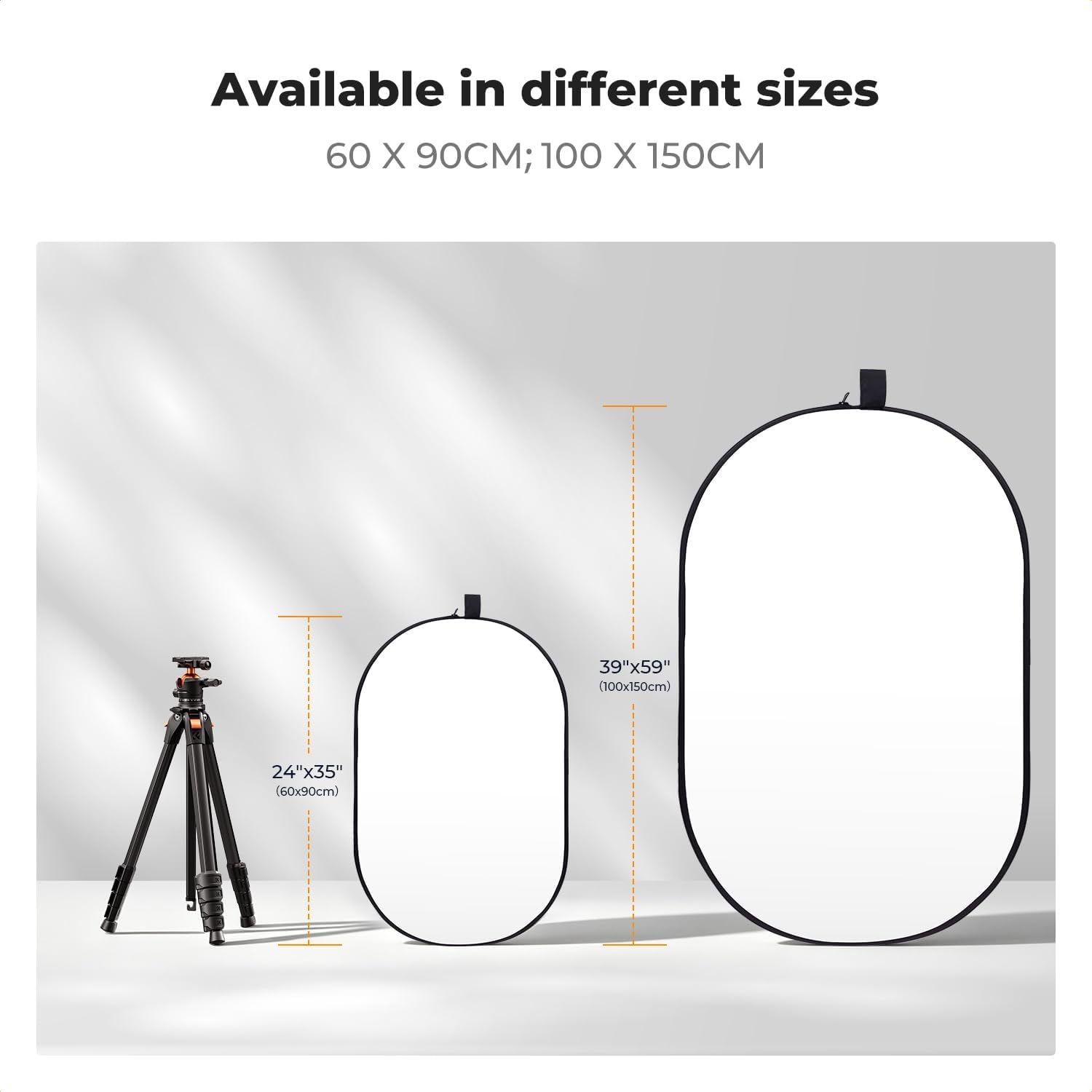 K&F Concept 24" x36” 5-in-1 Oval Foldable Reflector, with Carrying Bag
