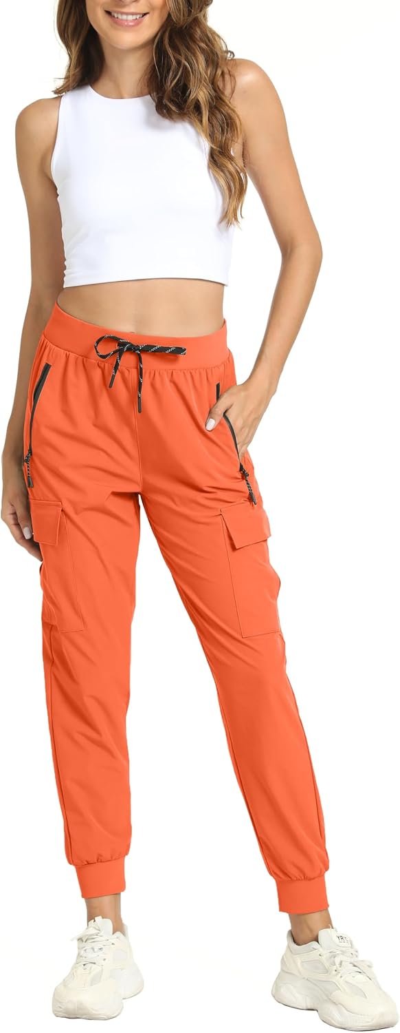 Womens Cargo Hiking Pants with 4 Pockets Lightweight Water Resistant
