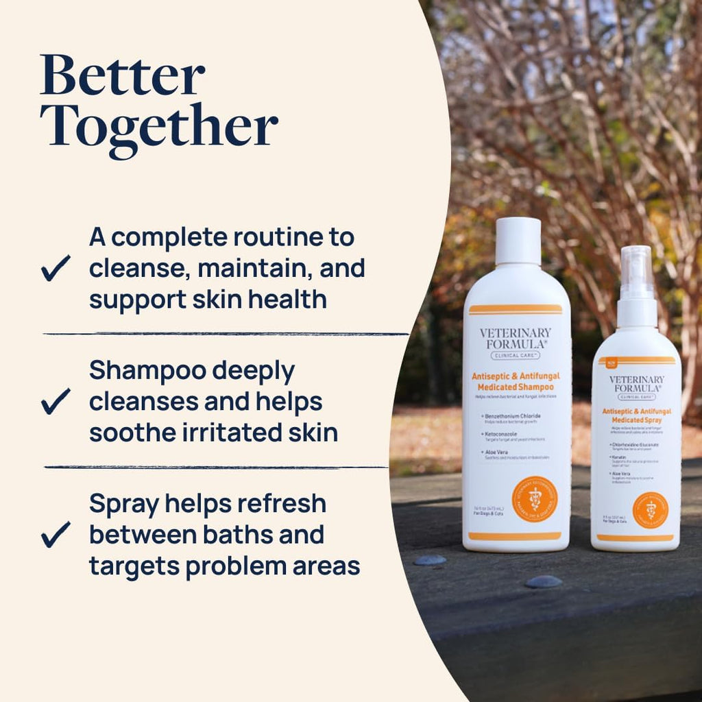 Veterinary Formula Clinical Care Antiseptic & Antifungal Shampoo + Spray
