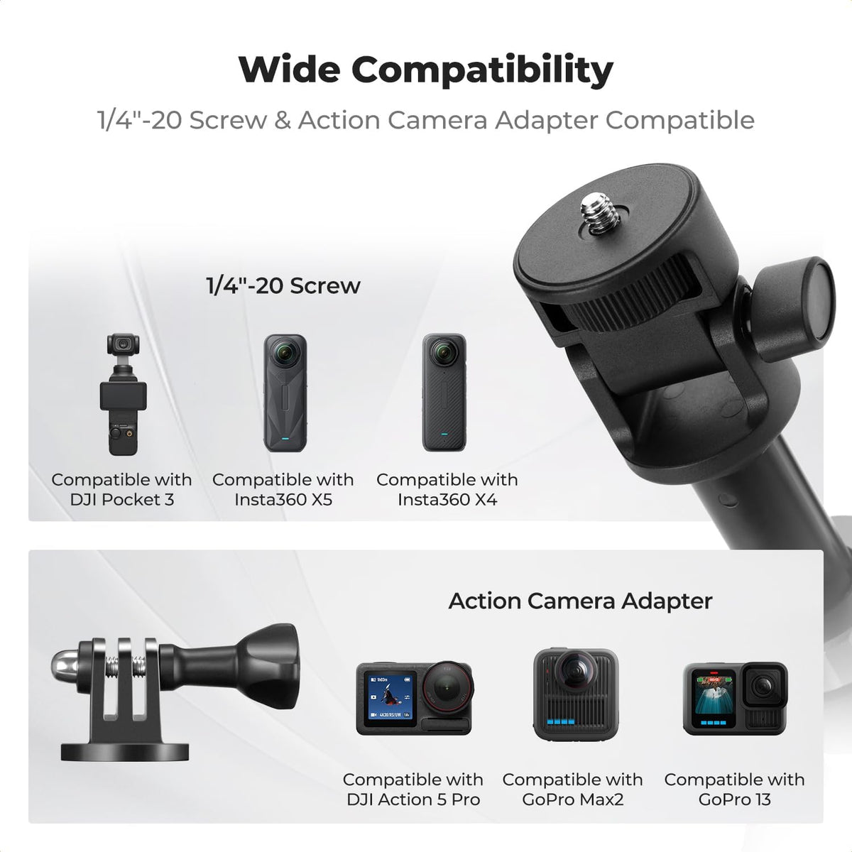 K&F CONCEPT 69'' Selfie Stick Tripod for Pocket 3
