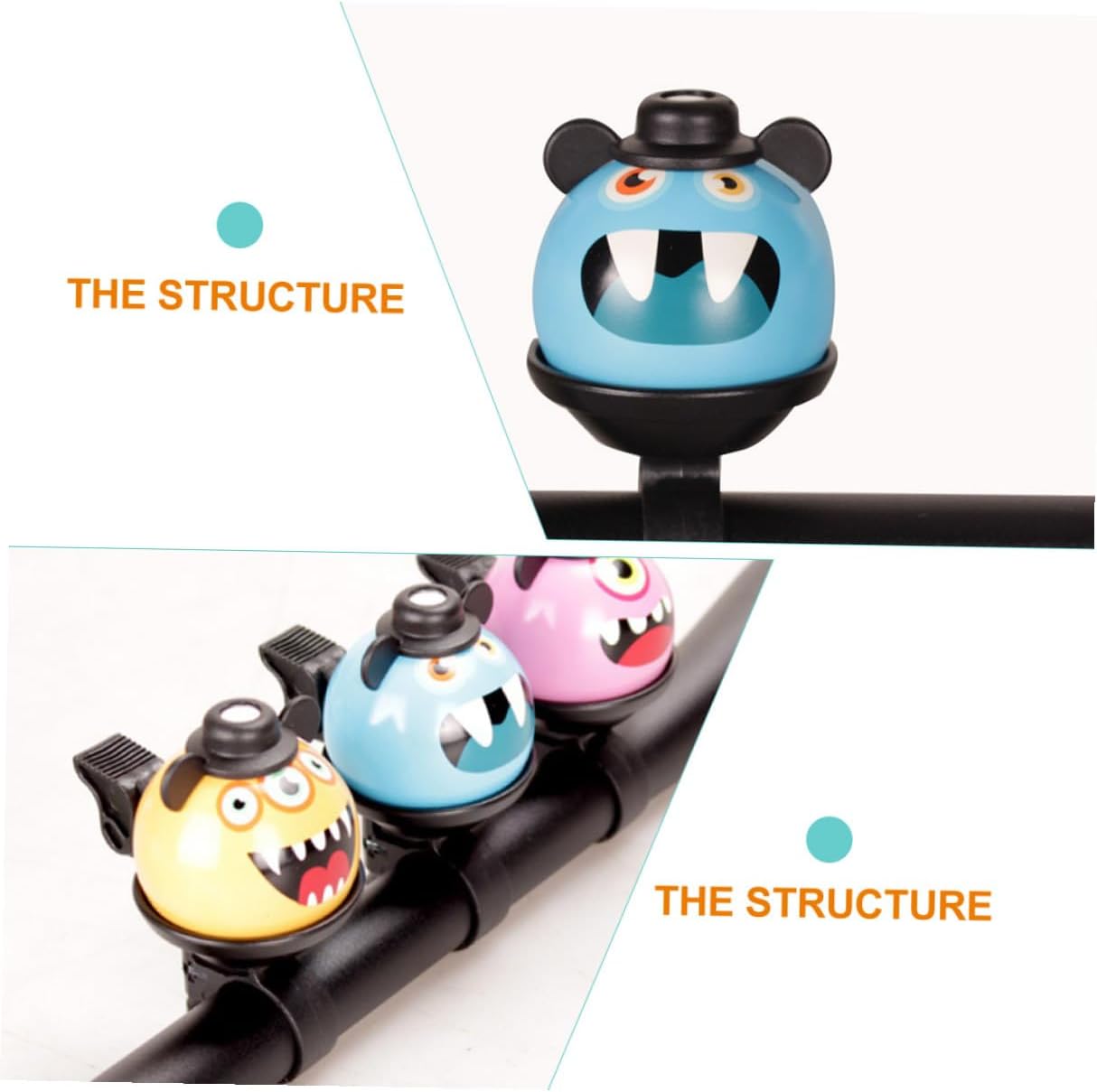 Cute Cartoon Bike Bell Cycling Horn Easy Install for Bikes Scooters Strollers Blue