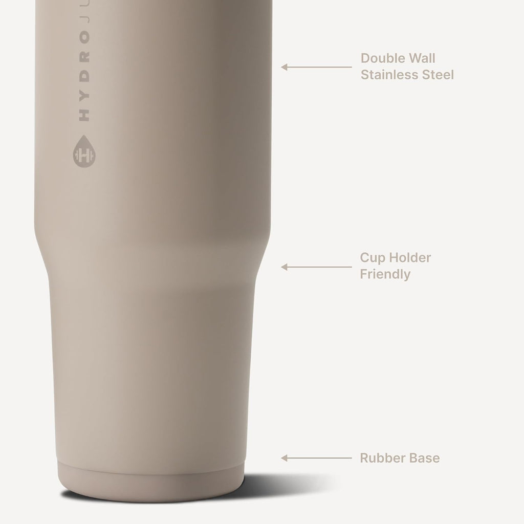 HydroJug Ease2o 32oz Insulated Water Bottle, Straw & Chug Lid, Dune
