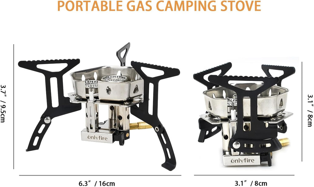 ONLYFIRE OUTDOOR LIVING Portable Camping Stove with 1LB Propane Gas Adapter