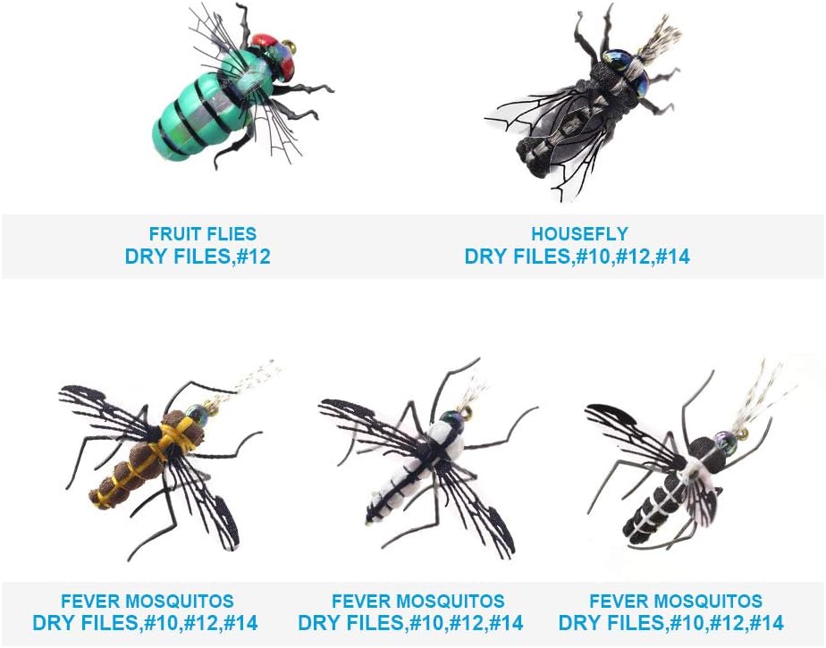 Fly Fishing Flies Collection 69/38 Realistic Flies Dry Wet Nymph Streamers Fly Assortment with Fly Box Flyfishing Lures Kits for Trout Bass Pike Salmon Flys (Ultimate Realistic FlySelection 60 Pcs)……