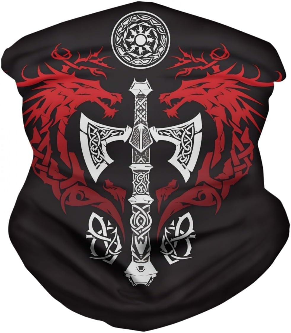 Cool Skull Face Bandanas Sports Casual Headwear Viking Neck Gaiter