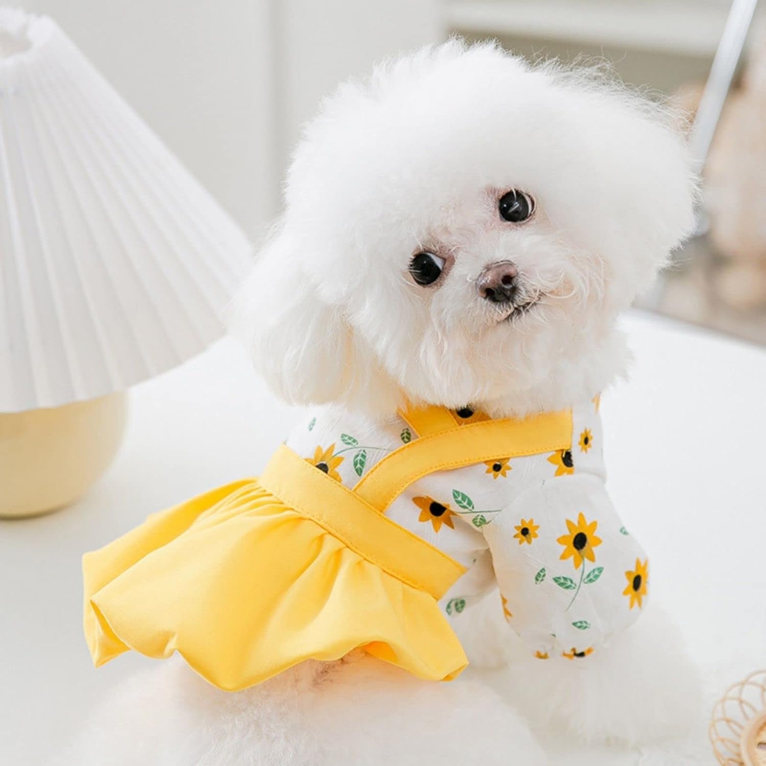 Dog Dress Dog Princess Dresses Outfit Puppy Dog Skirt Lace Shining Embroiderd Bowknot Pet Clothes Girl for Wedding Birthday Party Cat Apparel