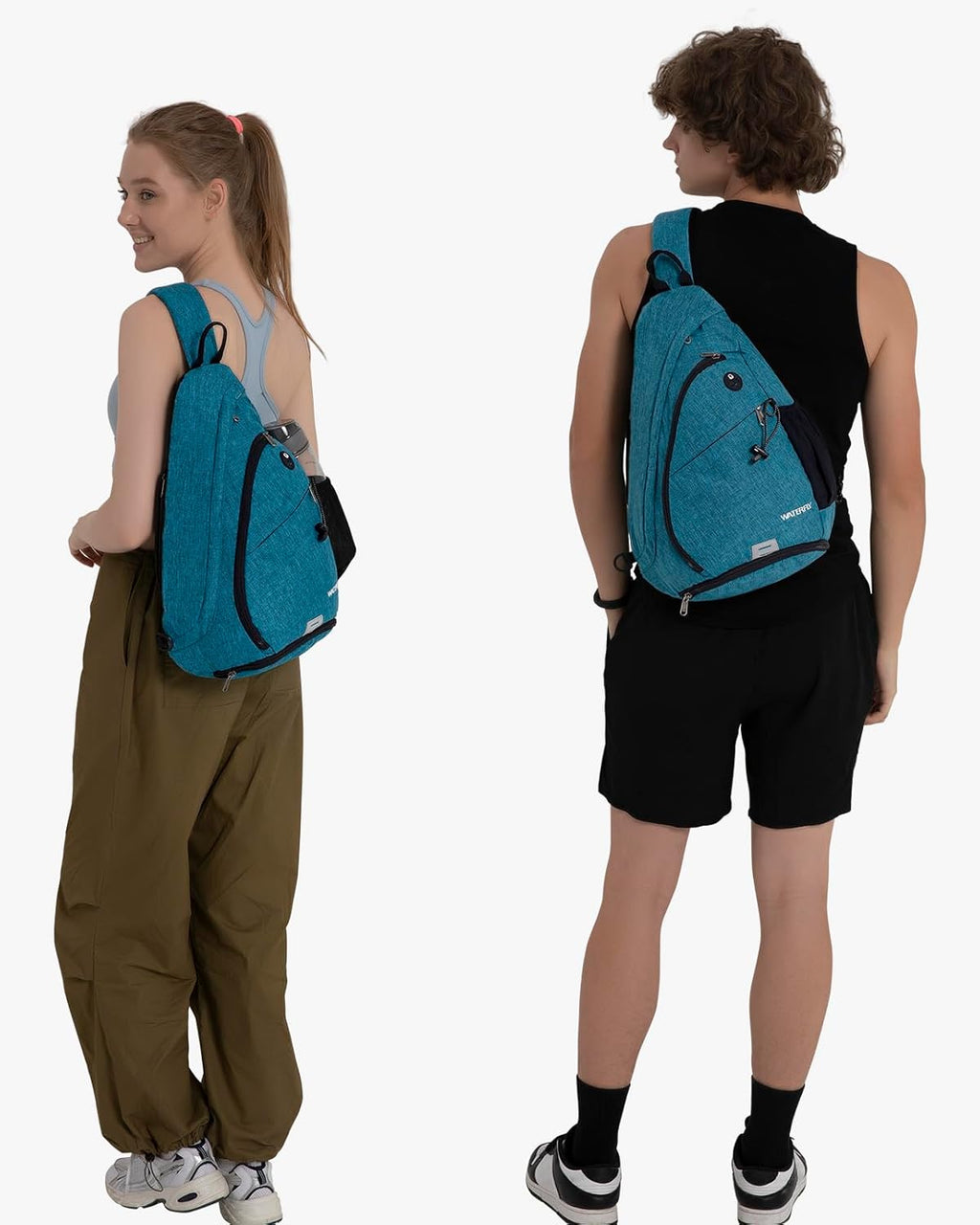 WATERFLY Large Sling Bag Crossbody Backpack Chest Pack for Men Women