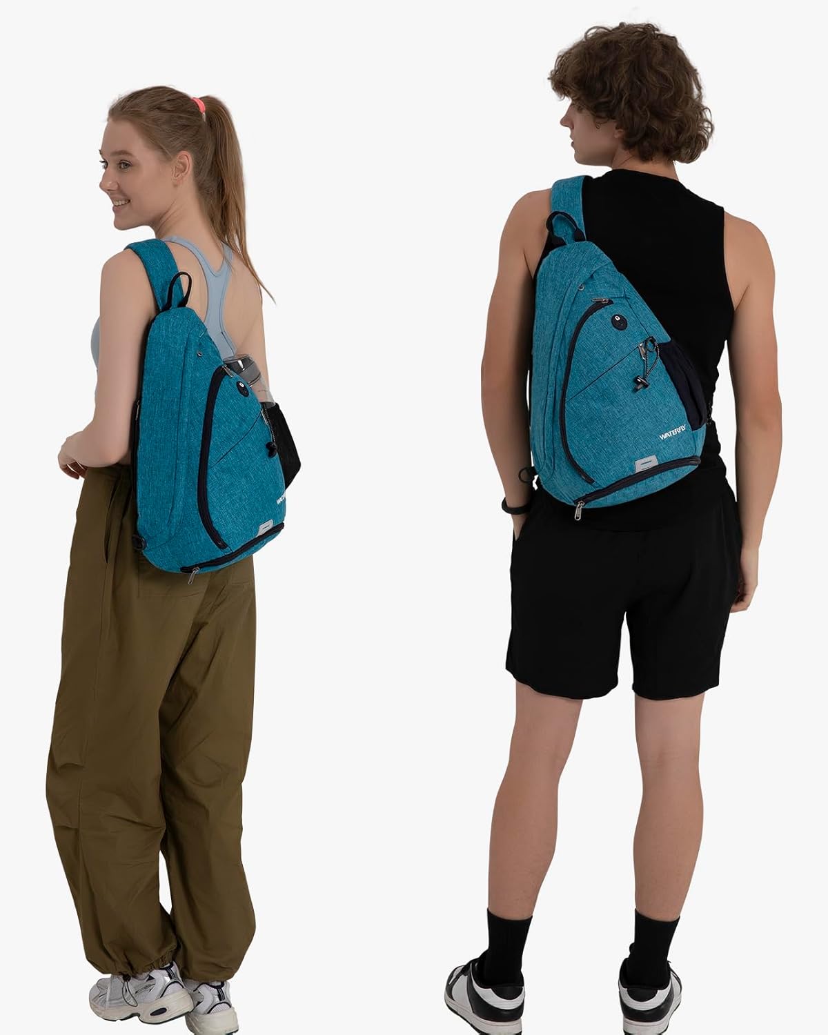 WATERFLY Large Sling Bag Crossbody Backpack Chest Pack for Men Women