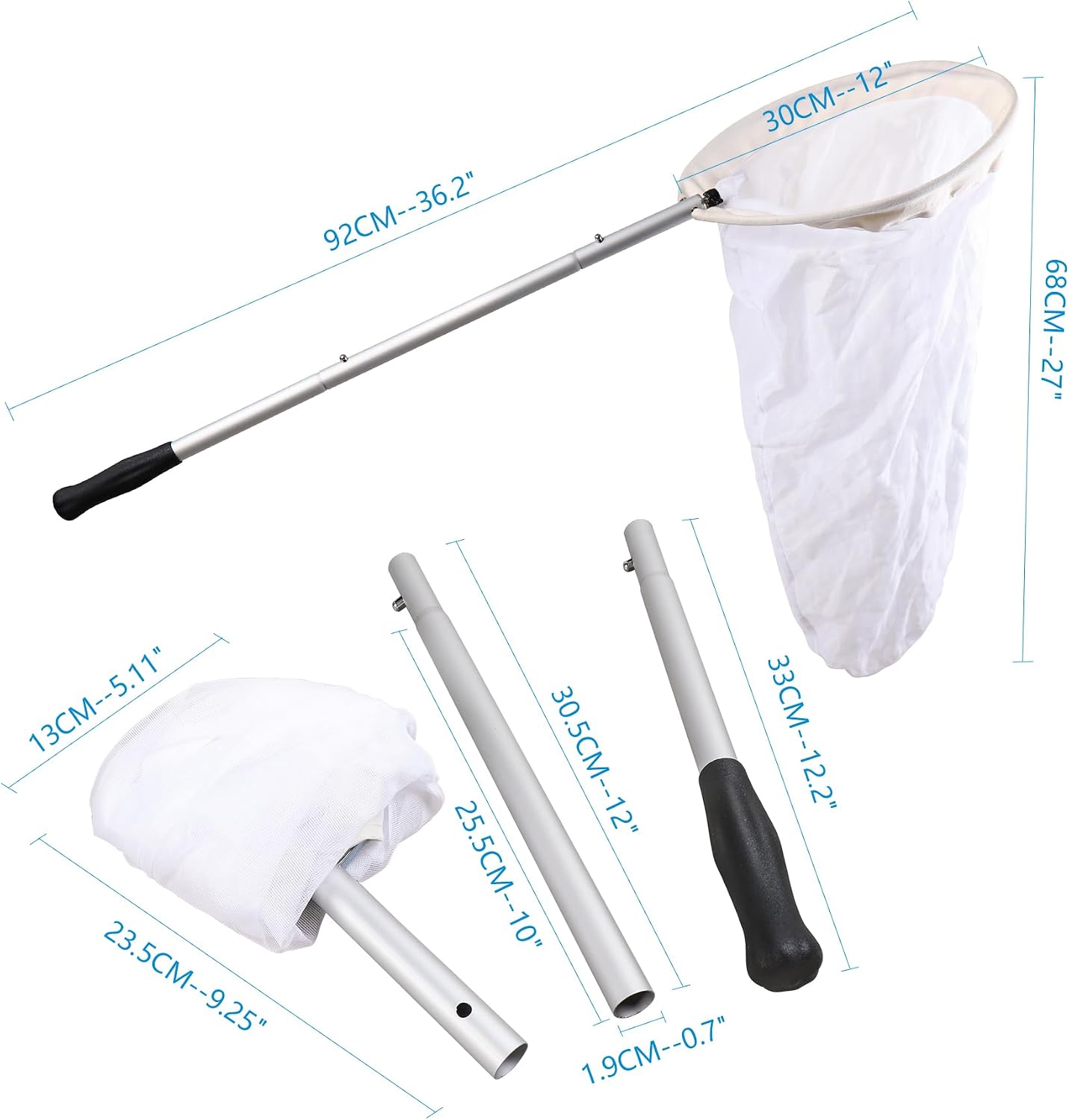 Advanced Insect and Butterfly Net, Crushable Pocket Butterfly Net with Detachable Push-Fit Handle