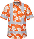 High Visibility Hawaiian Shirt for Men Tropical Shirts Custom Name Floral Outfit Reflective Safety Workwear