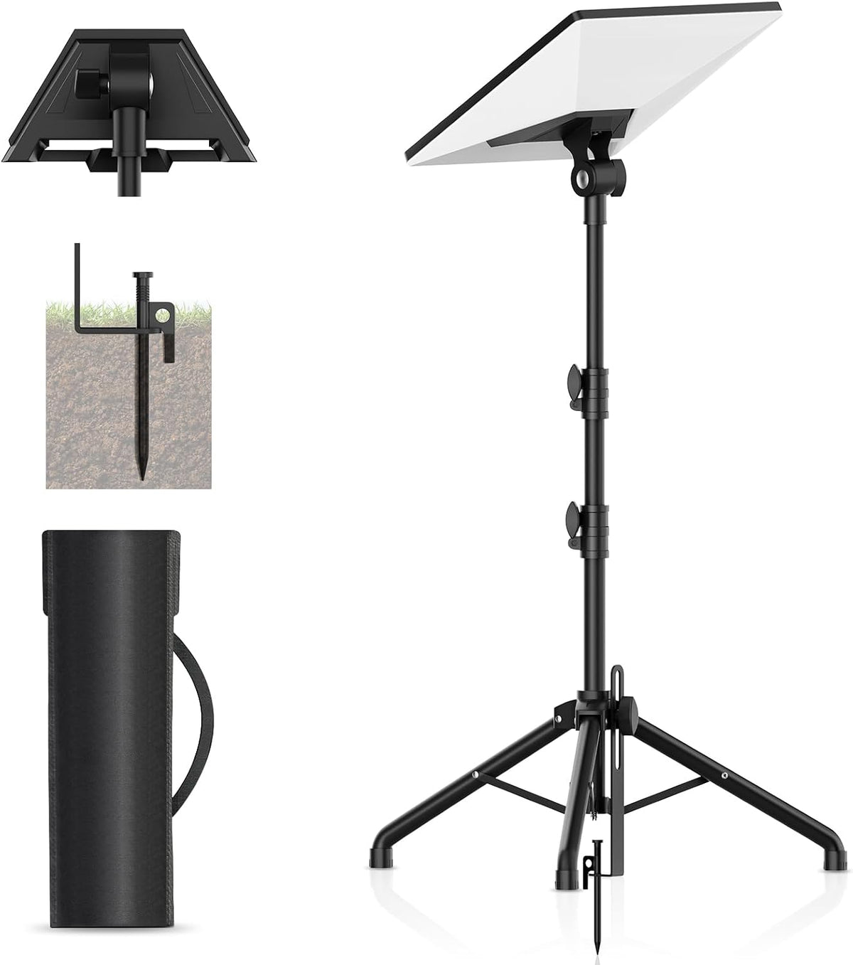 Starlink Mini Tripod Mount with Adapter, 270° Tilt Angle Adjustable Starlink Mini Kit, Height Adjustable Starlink Mount, Ground Nail Design, for Outdoor Camping, Travel, Rv (Balck)