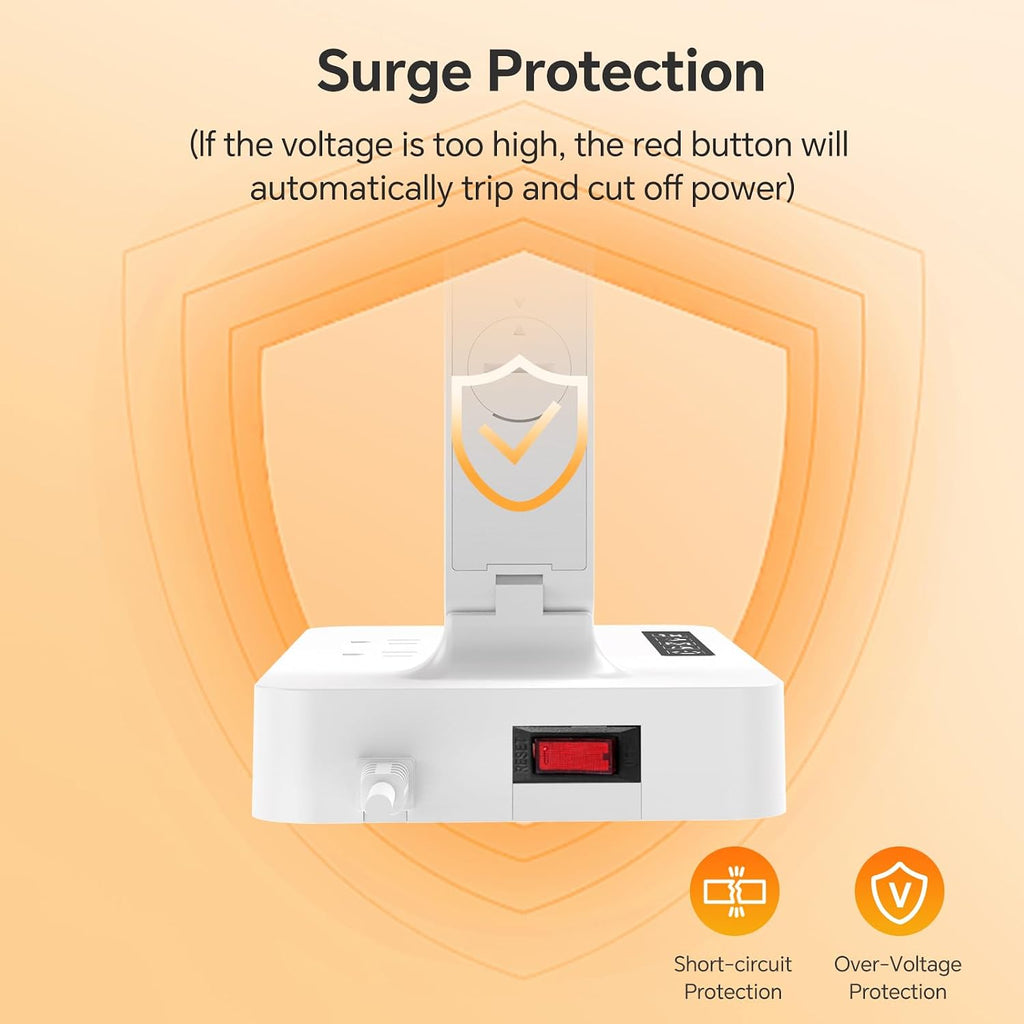 LAOPAO Desk Lamp with USB Charging Port: Power Strip with Surge Protection - 1 Type-C, 1 USB-A Charging Port, 2 AC Power Outlets, Desk Lamps for Home Office College Dorm Room Essentials