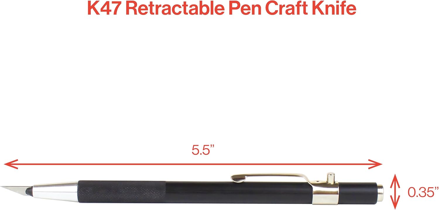 Excel Blades K47 2-Pack Retractable Pen Knives, #65 Blades, Aluminum Handle
