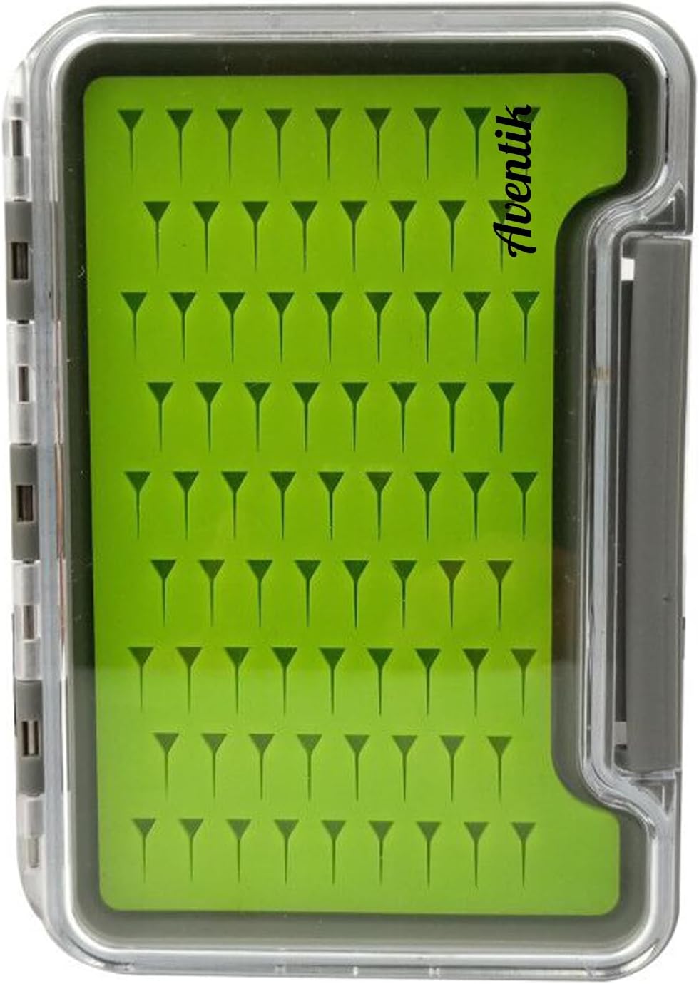 Aventik Silicone Fly Boxes Super Slim Waterproof Best Pocket Sizes Fly Fishing Storage 7.36"X4.02"X0.63"/5.39"X3.74" X0.63'(2pc-g048lt)