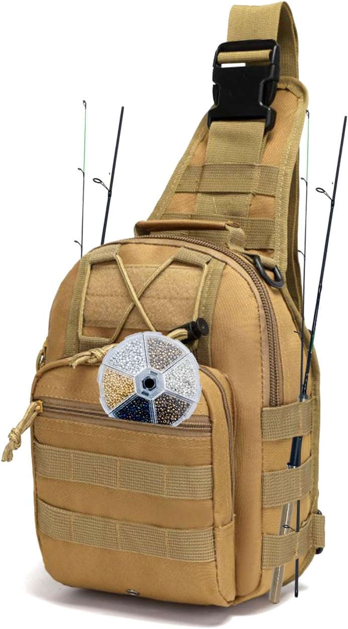 Fishing Tackle Backpack Lightweight Water-Resistant Rod Holder Bag
