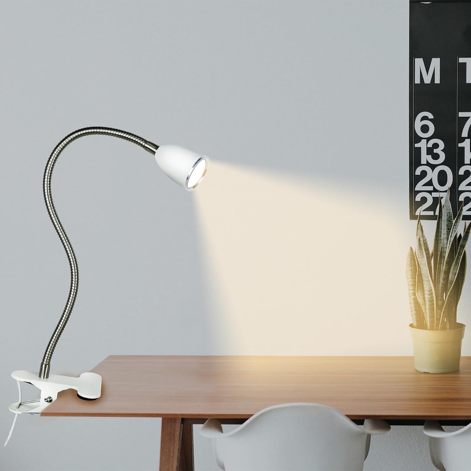 LALISU Desk lamp Eye-Caring Table Lamps, 360°Rotation LED Desk Clip Lamp