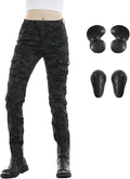 LOMENG Motorcycle Riding Pants Women with CE Level 2 Removable Armor