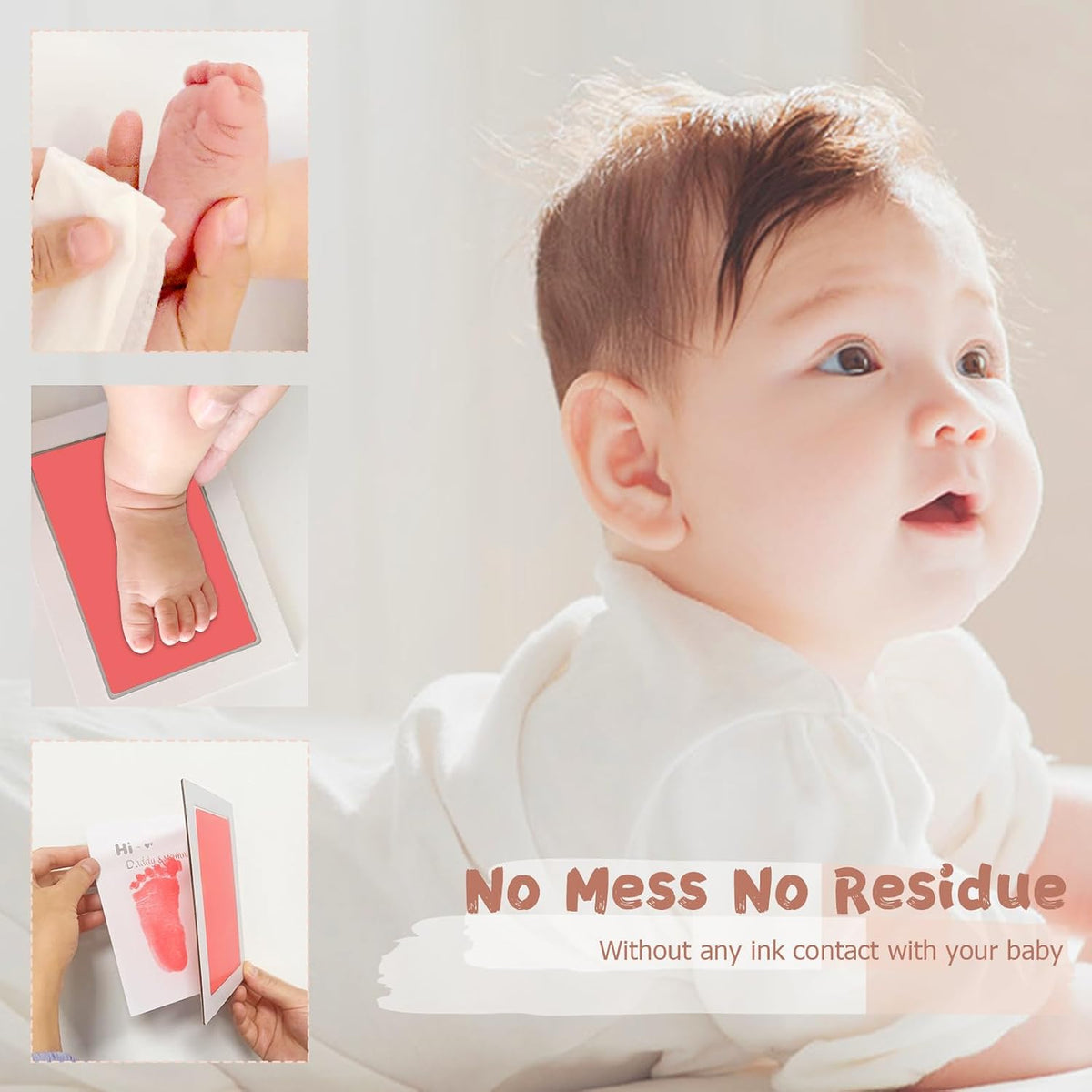 Inkless Baby Hand and Footprint Kit,Clean-Touch Ink Pads