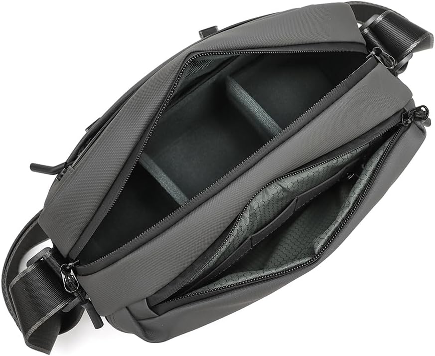 Small Camera Sling Bag for Mirrorless & Compact DSLR – Lightweight Waterproof Crossbody Camera Bag with Tripod Holder, Adjustable Strap, and Removable Dividers