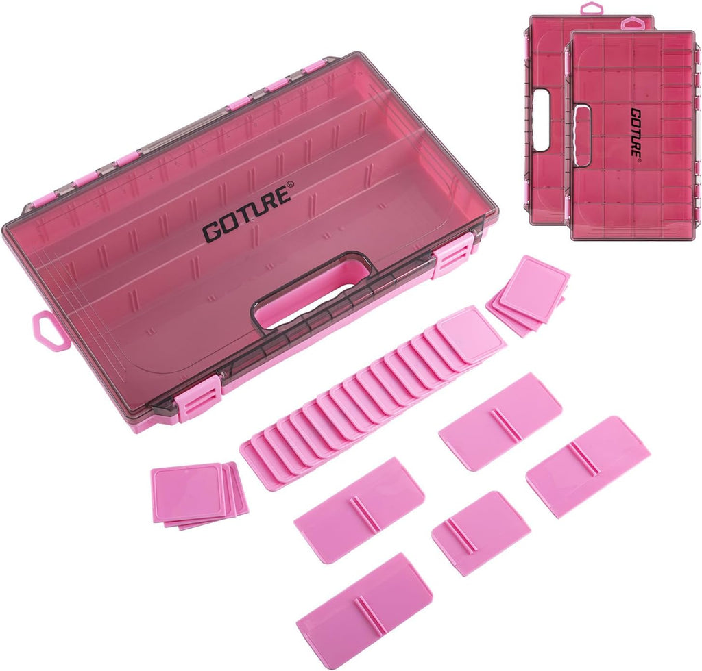Goture Fishing Tackle Box Organizer| 2 Pcs 3700 Tackle Tray| Ergonomic Grip