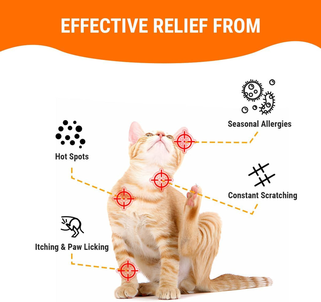 Dog Allergy Relief Chews - Dog Itch Relief - Relieves Rash, Heals Wounds, Soothes Inflammation, Treats Bites, Scratches, Cat Wound Care - 10 Chews