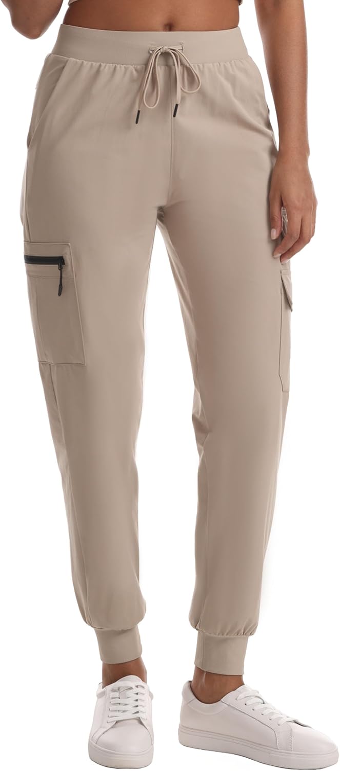 Quick Dry Women's Hiking Cargo Pants With 5 Pockets Lightweight Joggers