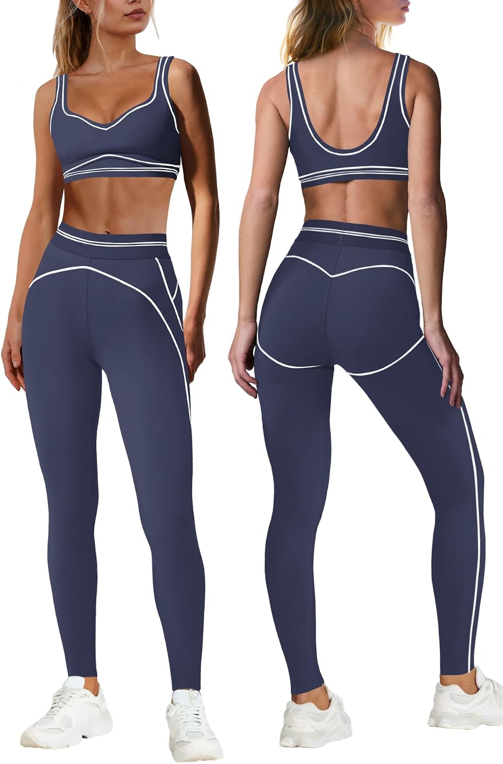 Nirovien Womens 2 Piece Workout Sets Yoga Sets Gym Outfits