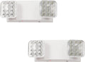 TANLUX LED Emergency Lights with Battery Backup, Two Head Adjustable Commercial Emergency Lights, UL Listed, AC 120/277V, Hardwired Exit Light Fixtures - 2 Pack (White)