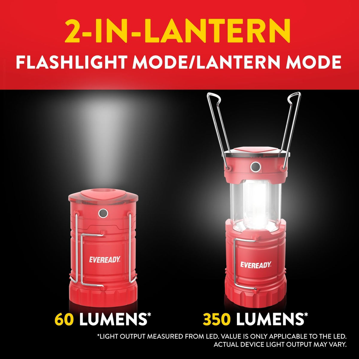 Eveready LED Camping Lantern 360 PRO (3-Pack), Super Bright Tent Lights, IPX4 Water Resistant LED Lanterns for Power Outage Hurricane Preparedness, (Batteries Included)