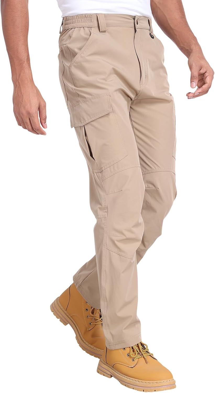 Men's Hiking Cargo Pants Water Resistant Quick Dry Lightweight Pants with 6 Pockets Tactical Work Pants