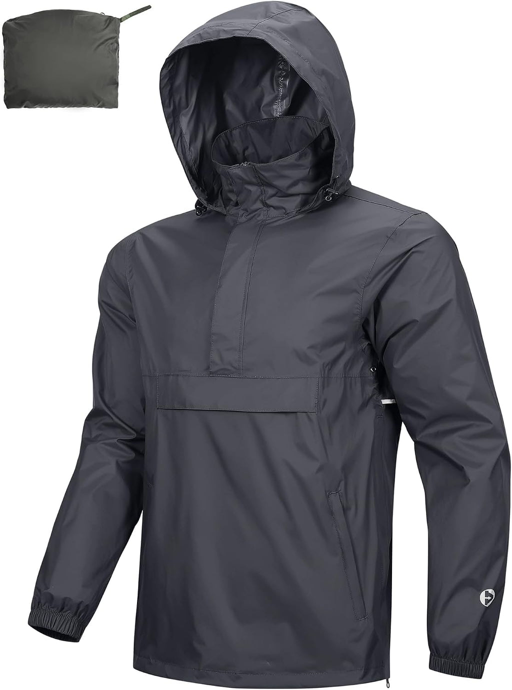 Outdoor Ventures Men's Rain Jacket Waterproof Lightweight Packable Pullover
