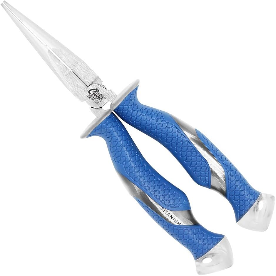 CUDA 8.75" Needle Nose Pliers | Durable Fishing Hooks Remover with Wire, Mono & Fluorocarbon Cutter - Saltwater & Freshwater Use