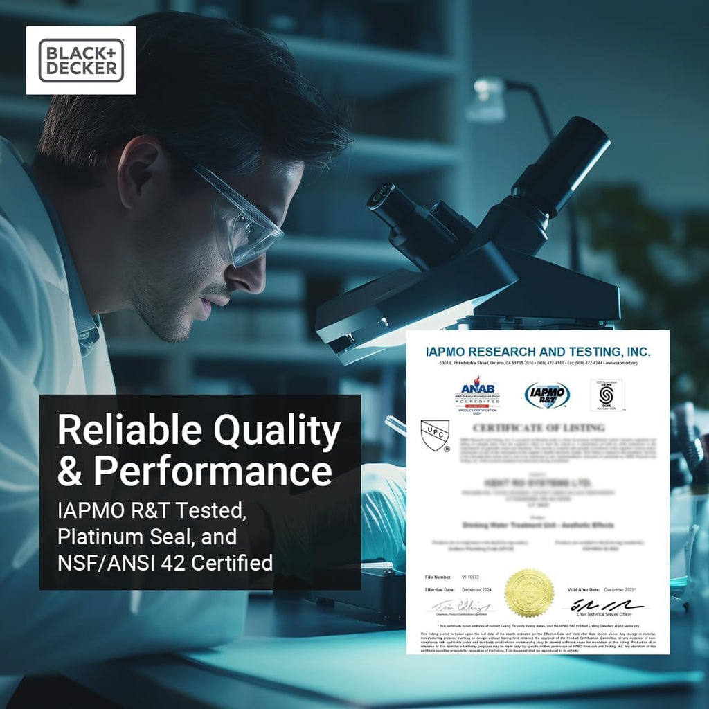 BLACK+DECKER Whole House Water Filter System | Anti-Scale | 3-Stage Filtration System | Specially Designed to Prevent Scale Build-Up | Protects Appliances | IAPMO R&T Tested, NSF/ANSI 42 Certified