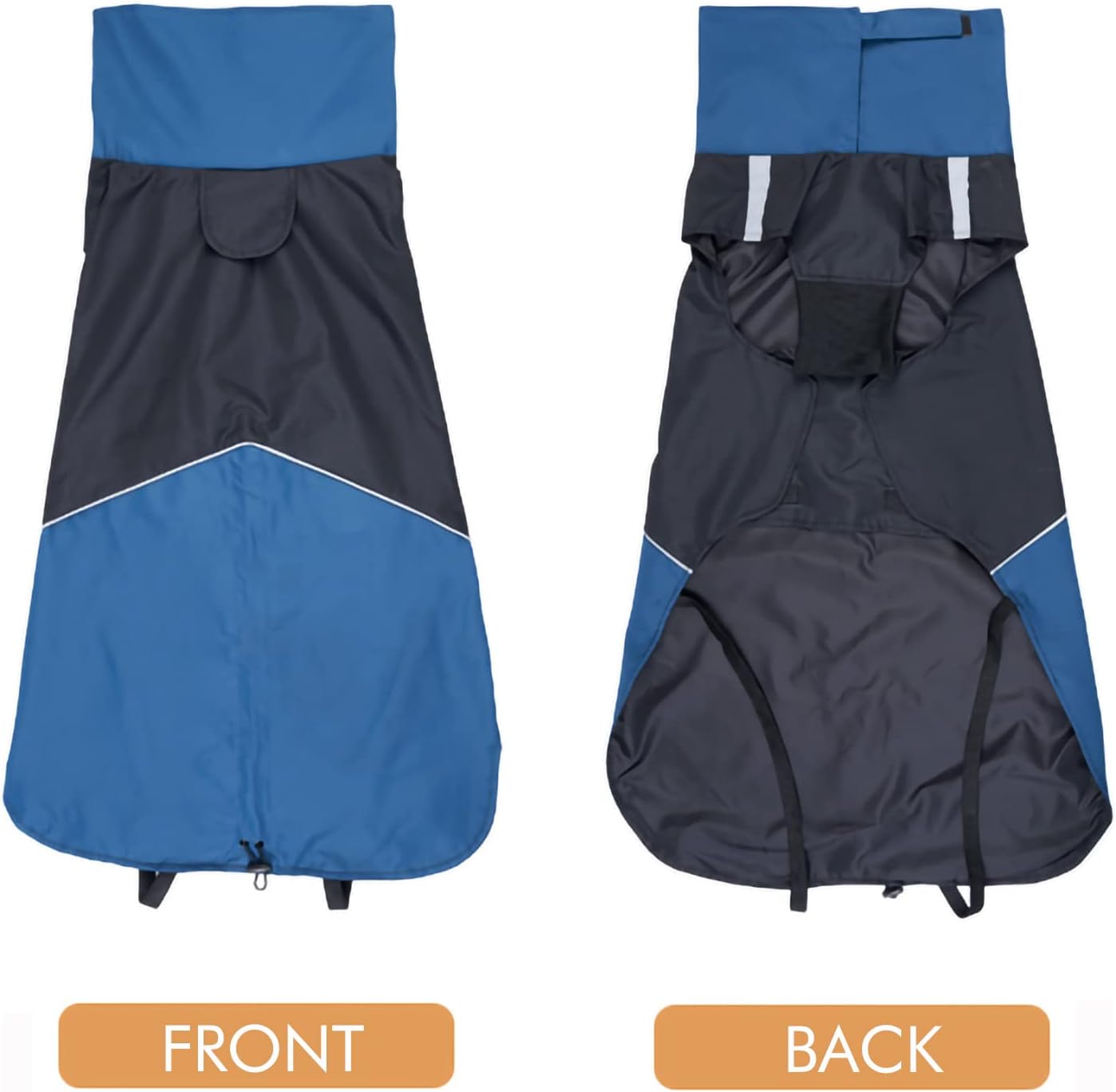 Windproof Dog Winter Jackets - Outdoor Coats with Waterproof Protection, Cold Weather Coats for Dogs, Blue Black XXXL