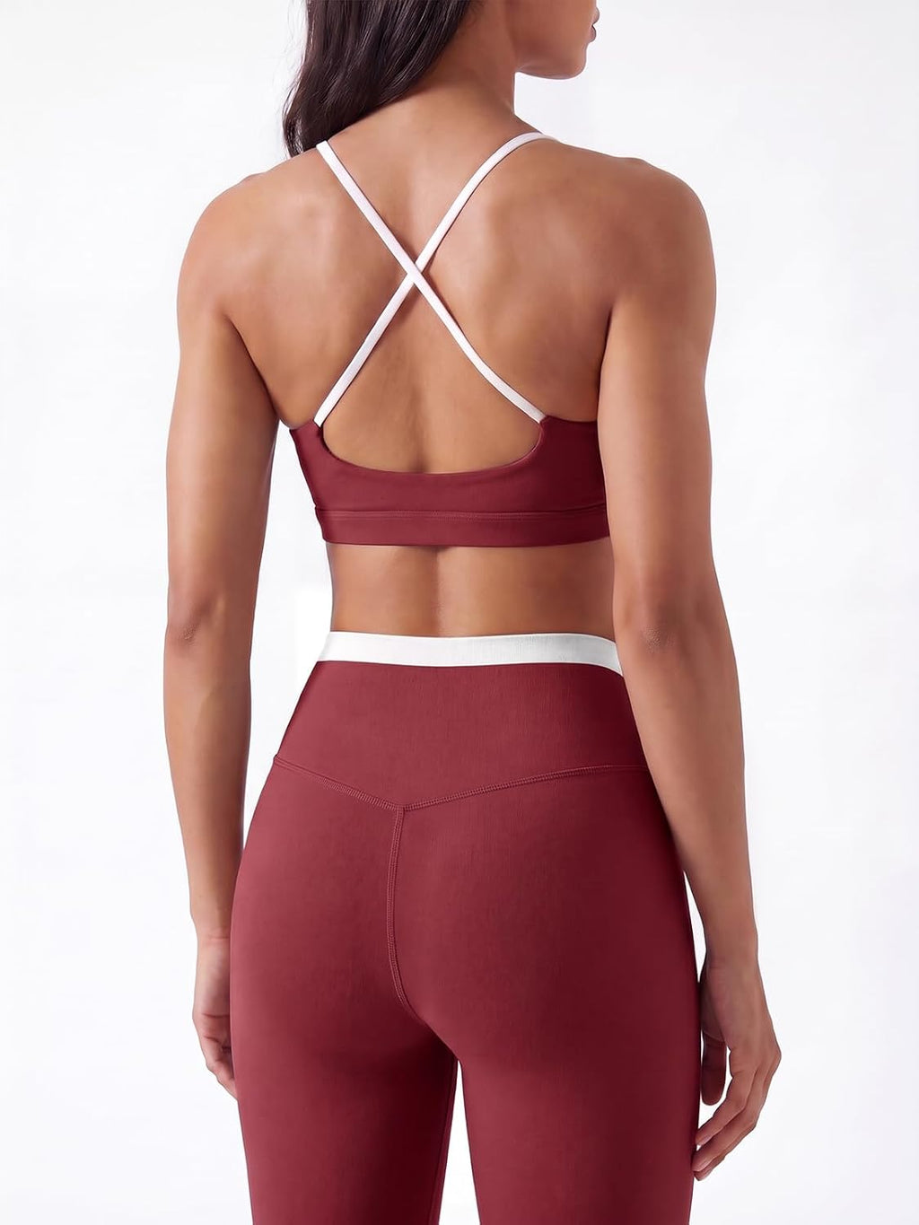 Aoysky Womens 2 Piece Workout Yoga Sets Color Block Matching Leggings Set