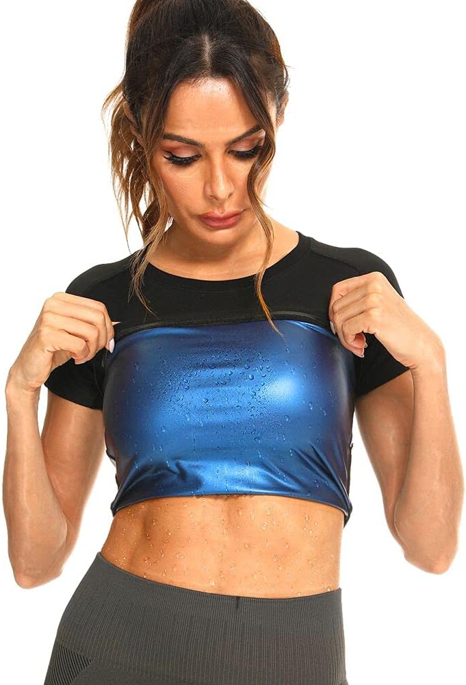 Sauna Shirt for Women Sweat Suit, Short Sleeve Sauna Shirt Women