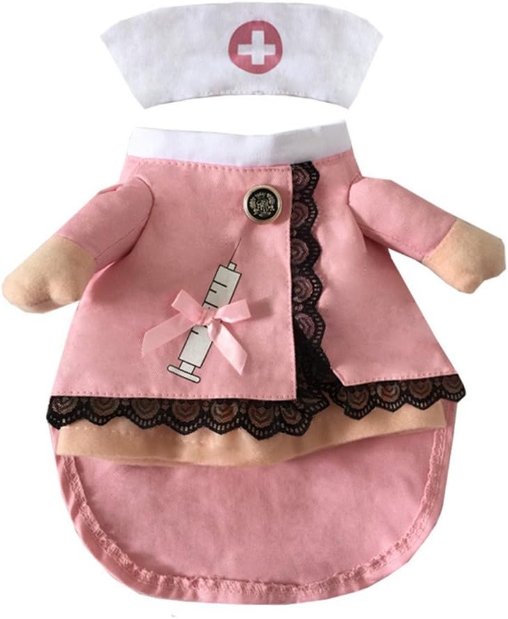 NACOCO Dog Cat Nurse Costume Pet Nurse Clothing Halloween Jeans Outfit Apparel (XS)