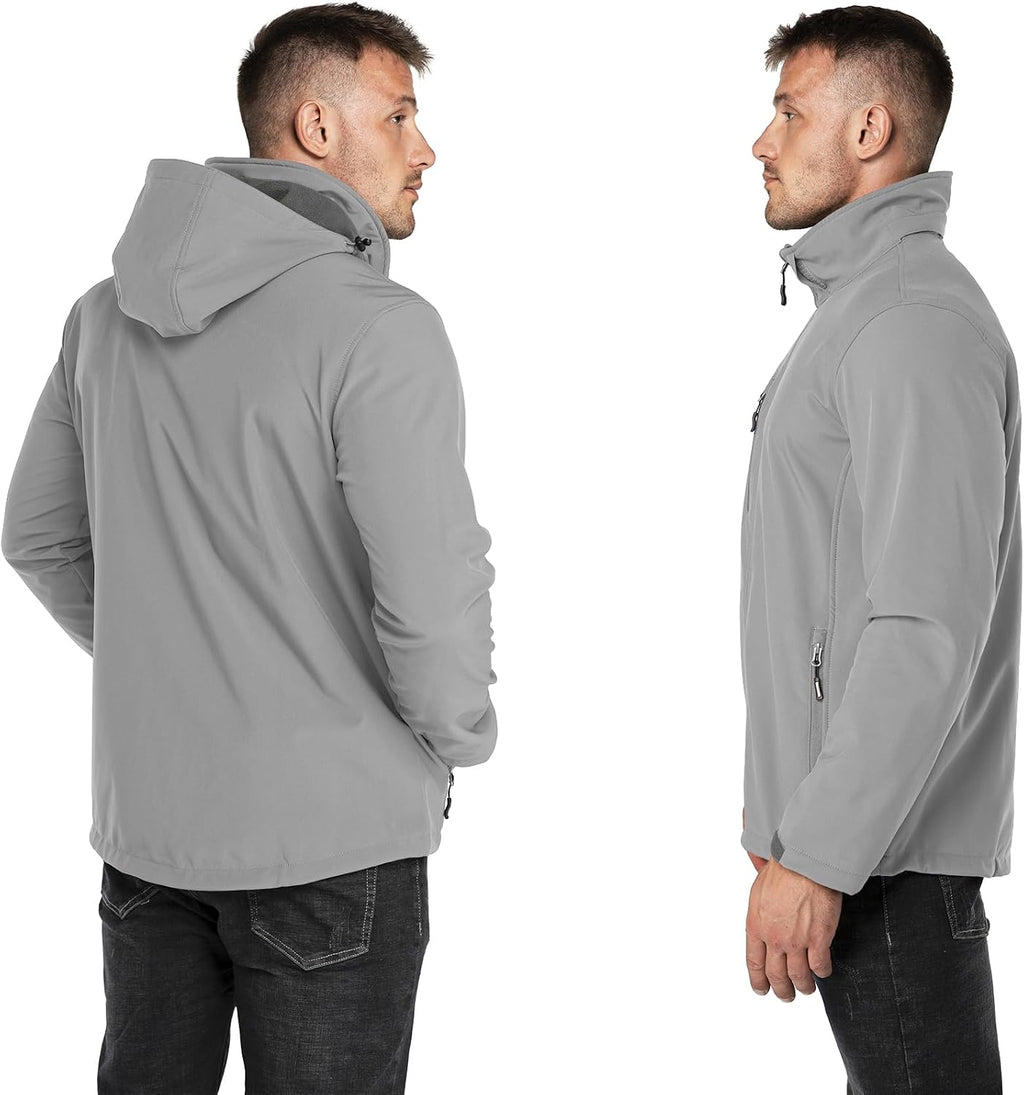 Outdoor Ventures Men's Softshell Jacket Waterproof Fleece Rain Shell Coat