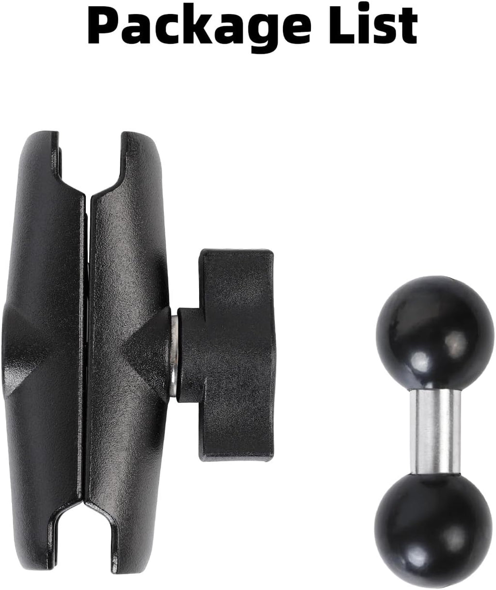 Double Socket Arm with 1" Double Ball Adapter Compatible with RAM B Size Mounts, 360° Rotation Extension Rod for Phone Holder, Tablet Mount, for Bike, Motorcycle, Truck (5.5" Middle Adapter)