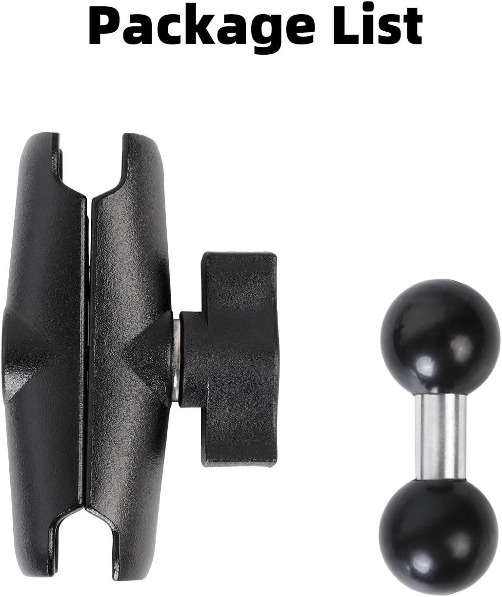 Double Socket Arm with 1" Double Ball Adapter Compatible with RAM B Size Mounts, 360° Rotation Extension Rod for Phone Holder, Tablet Mount, for Bike, Motorcycle, Truck (5.5" Middle Adapter)