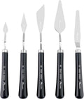 PHOENIX Flexible Palette Knife Set - 5 Pieces Stainless Steel Painting Knives with Gift Box, Art Knife with Wood Handle, Paint Spatula for Oil Acrylic Paint