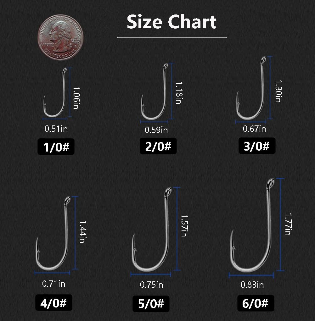 Dyxssm 200pcs/lot Octopus Fishing Hooks Offset Circle Fishing Hook Black High Carbon Steel Strong Barbed Fish Hooks for Freshwater Saltwater